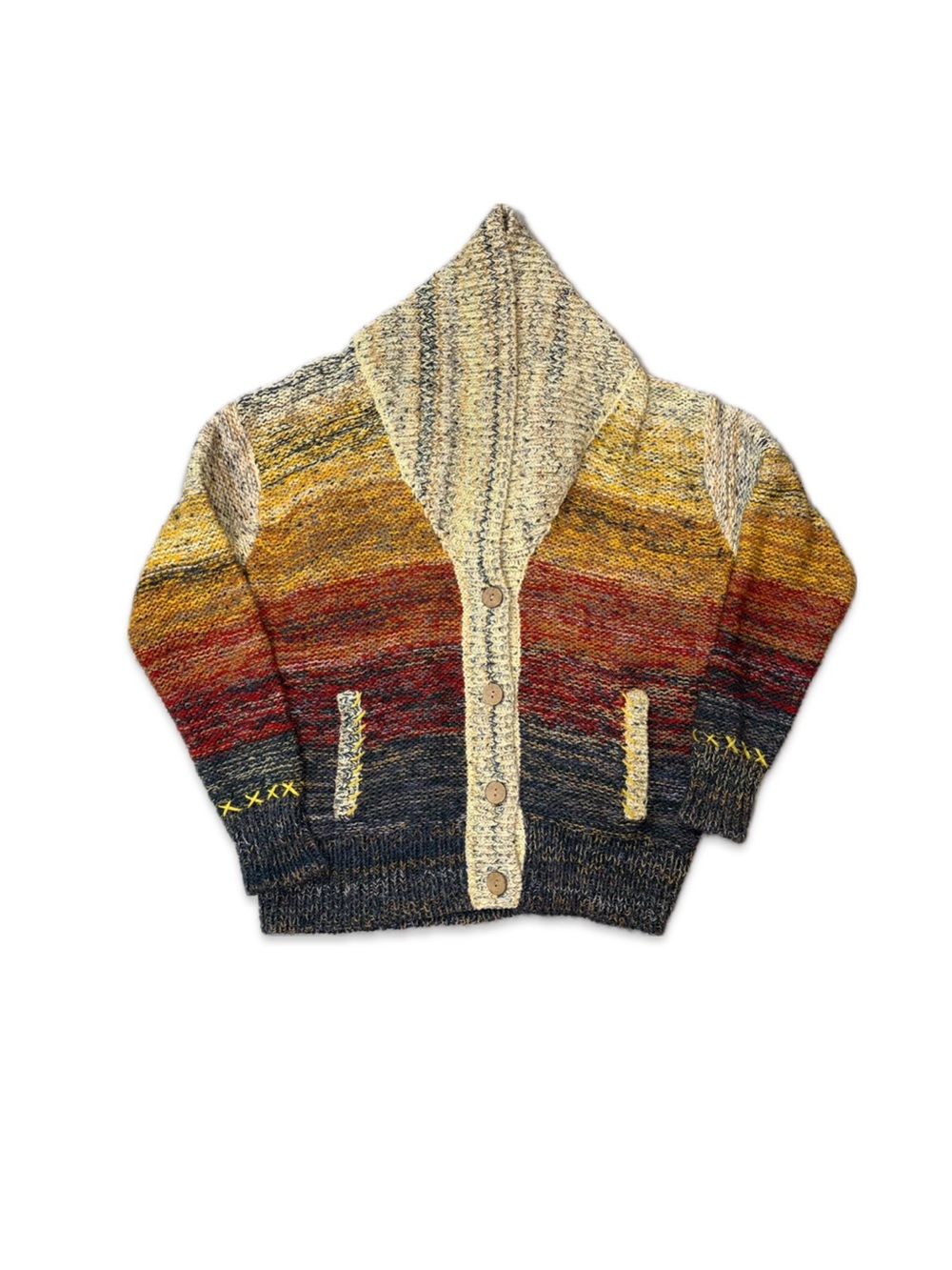ANTHROPOLOGIE PILCO Sunset Cardigan Sweater Oversized Chunky Knit Button Closer